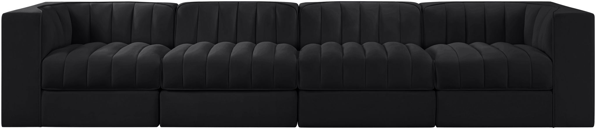 Rummi - Velvet Performance Fabric Upholstered 4 Piece Modular Sofa - Simple Home Plus