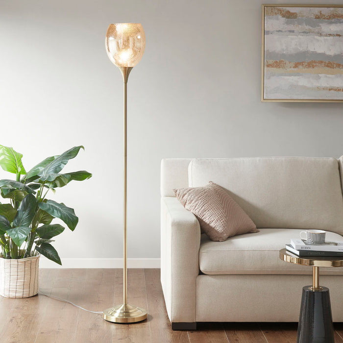 Bellow - Uplight Floor Lamp - Antique Brass - Simple Home Plus