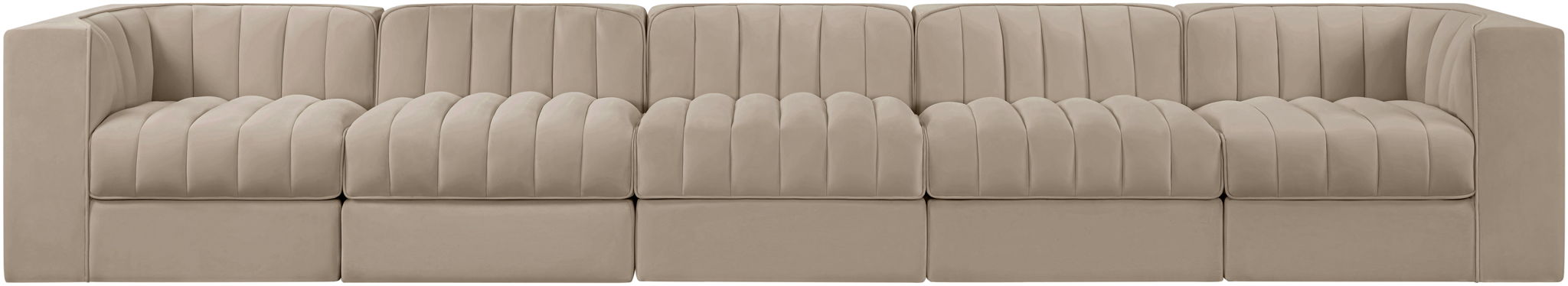 Rummi - Velvet Performance Fabric Upholstered 5 Piece Modular Sofa - Simple Home Plus
