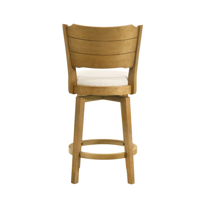 Winsley - Coastal Modern Swivel Wood Counter Height Kitchen Bar Stool - Simple Home Plus