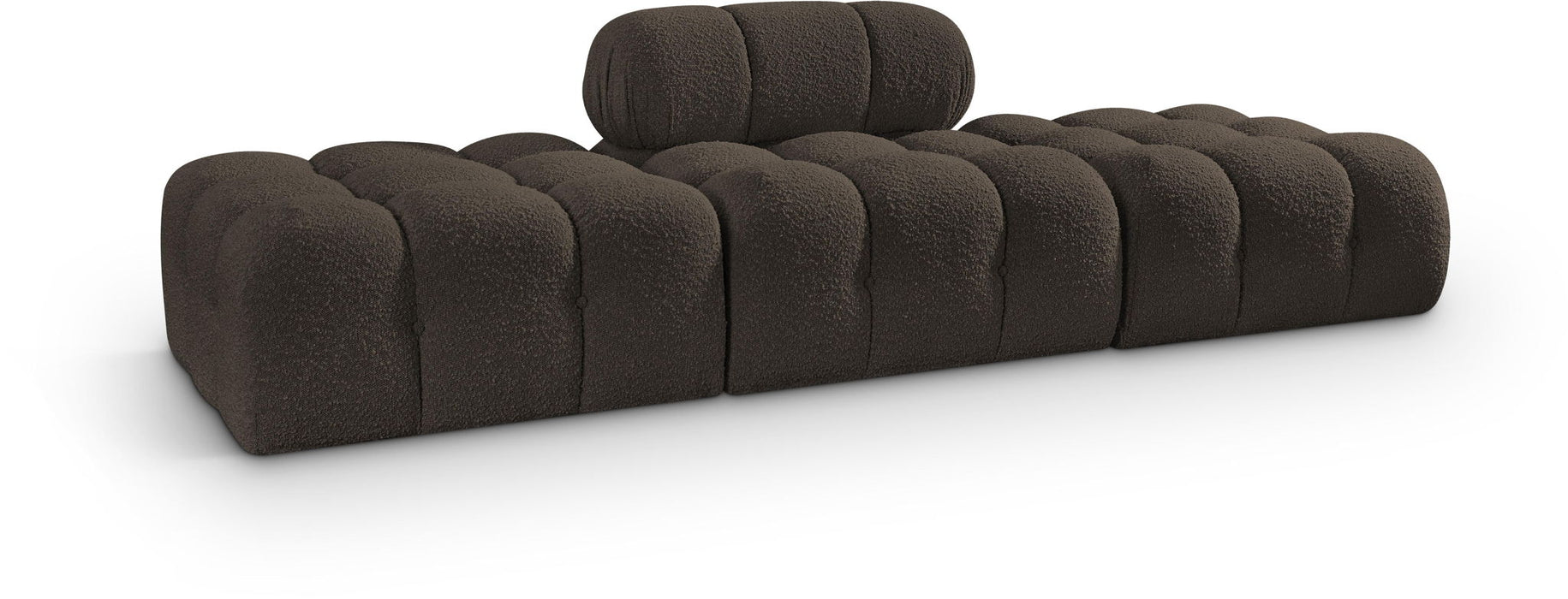 Ames - 3 Piece Boucle Upholstered Modular Sofa With 2 Backless Seats - Simple Home Plus