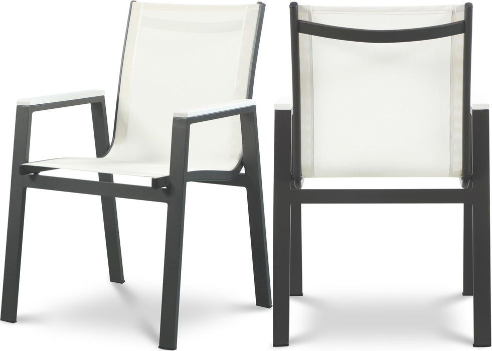 Nizuc - Outdoor Patio Dining Arm Chair With Gray Frame (Set of 2)