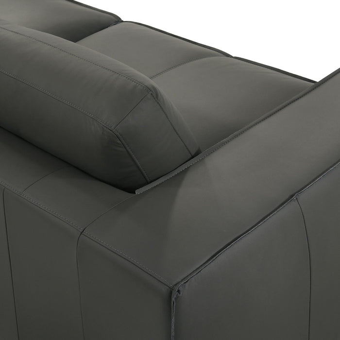Clayton - Leather Loveseat With Track Arms - Simple Home Plus