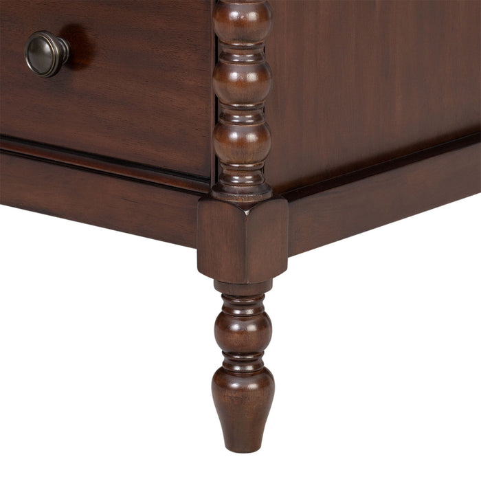 brown small dresser Furnulem Rustic Dressers for Bedroom, 5 Drawer for Closet Farmhouse Designed Carrington Cherry Wood 6-Drawer Low