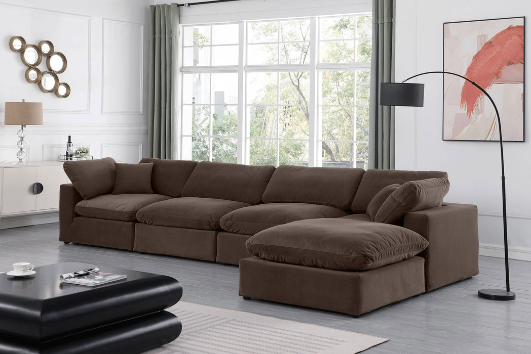 Comfy - 5 Piece Velvet Modular Sectional With Chaise - Simple Home Plus