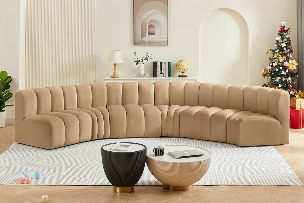 Arc - Velvet 6 Piece U-Shaped Modular Sofa - Simple Home Plus