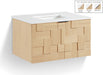 Leonardo - Engineered Stone And Solid Wood 24" Wall Mounted Bathroom Vanity - Simple Home Plus