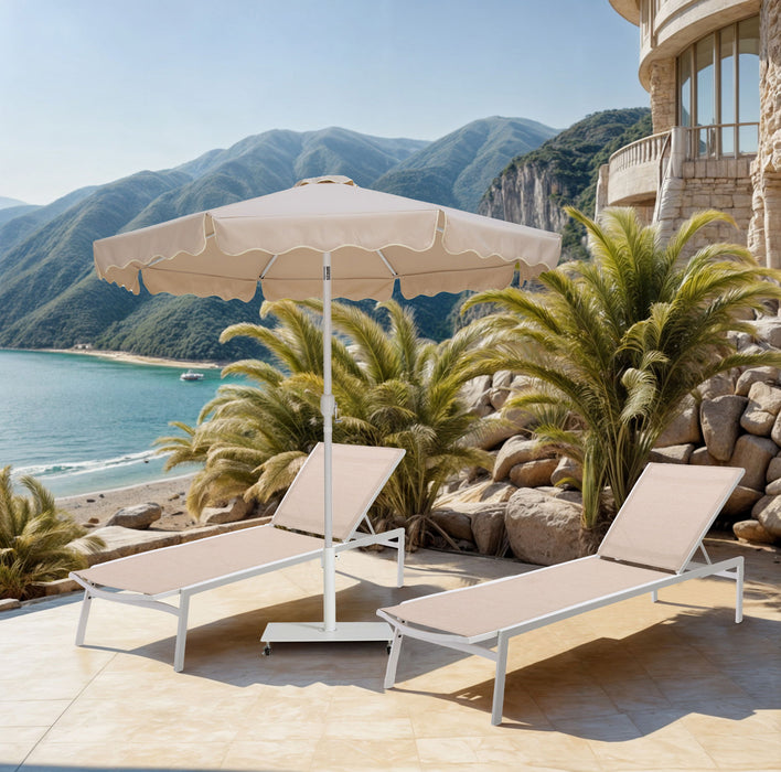 Amalfi - Aluminum Patio Umbrella - White Base / White Pole - Simple Home Plus