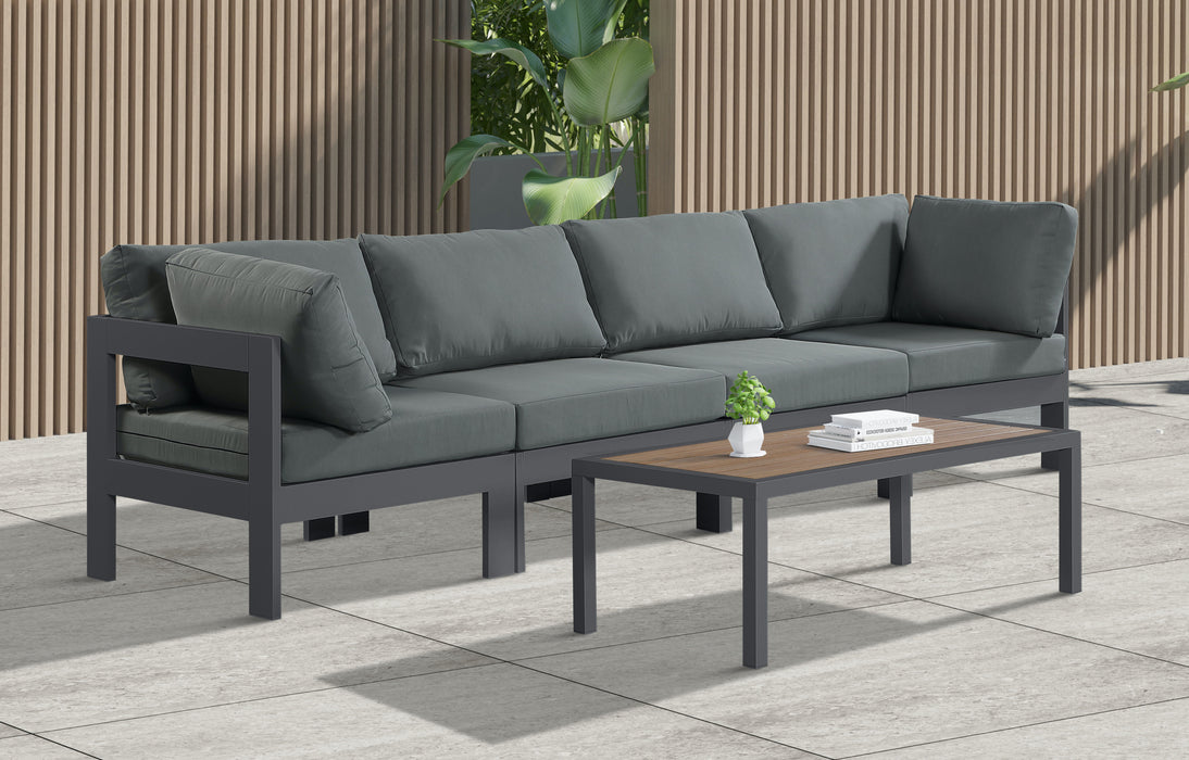 Nizuc - Outdoor Patio 4 Seat Modular Sofa With Gray Frame - Simple Home Plus