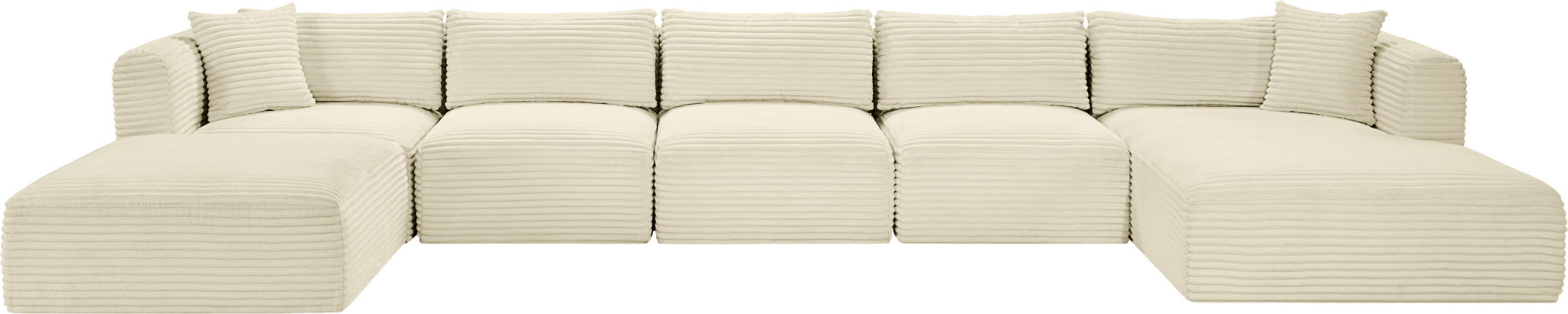 Shaggy - 6 Piece Modular Sectional With Chaise And Ottoman - Simple Home Plus