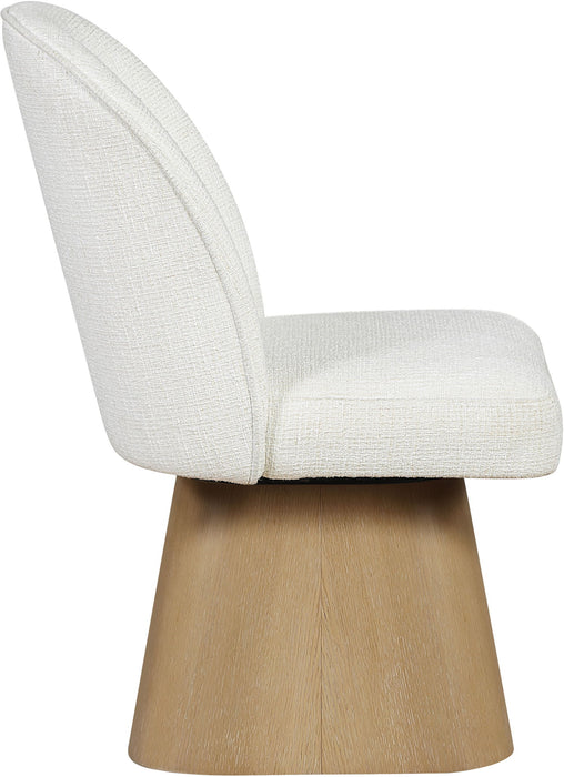 Marlowe - Linen Textured Fabric Upholstered Swivel Dining Side Chair - Stained Natural - Simple Home Plus