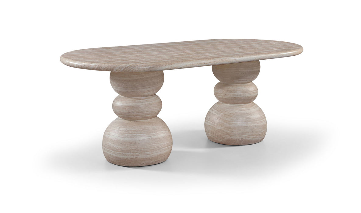 Navo - Indoor/Outdoor Dining Table - Travertine - Simple Home Plus