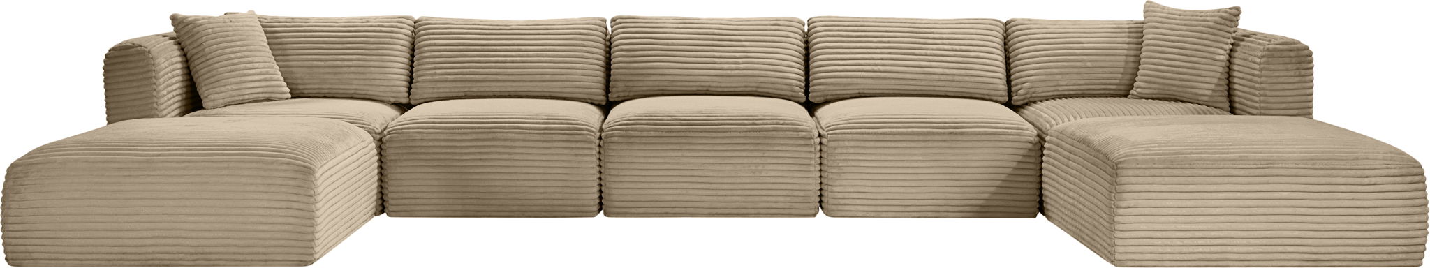 Shaggy - Fabric 7 Piece Modular Sectional With 2 Ottomans - Simple Home Plus