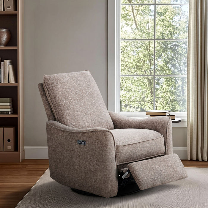 Cameron - Power Recliner 3-in-1 With Swivel, Glider, Charging Station - Taupe