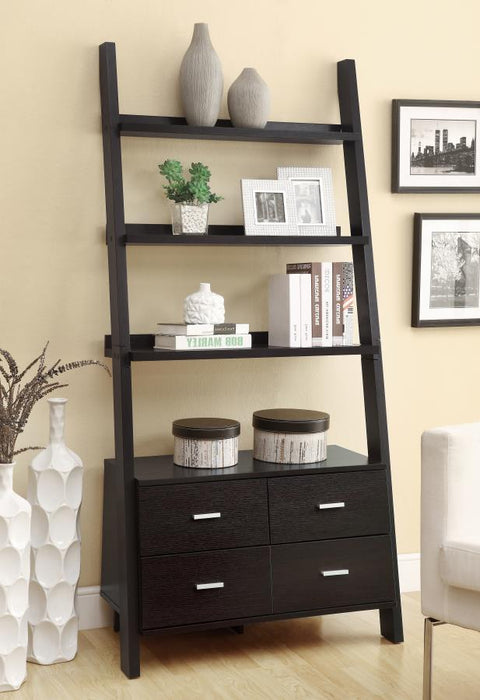 Colella - 5-Shelf Storage Ladder Bookshelf - Cappuccino - Simple Home Plus