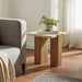 Ravenna - Genuine Fabric Travertine And Oak Wood Table - Simple Home Plus