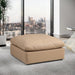 Comfy - Faux Leather Ottoman - Tan - Simple Home Plus