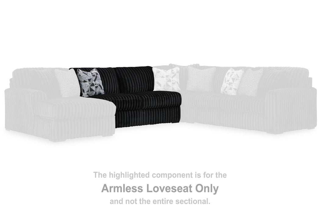 Midnight-Madness - Armless Loveseat - Onyx - Simple Home Plus