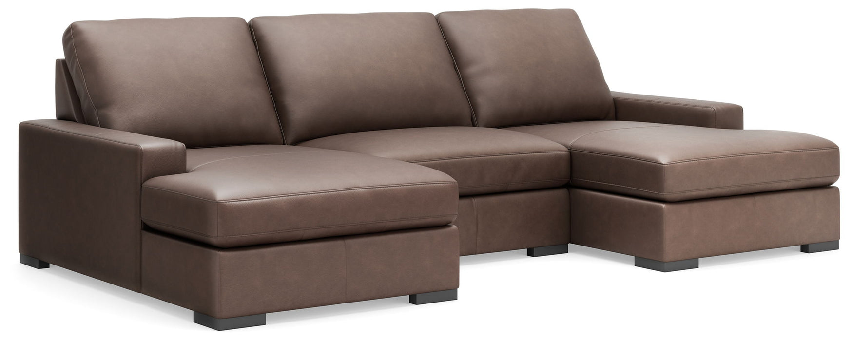 Calden - 3-Piece Sectional With Double Chaise - Chocolate - Simple Home Plus