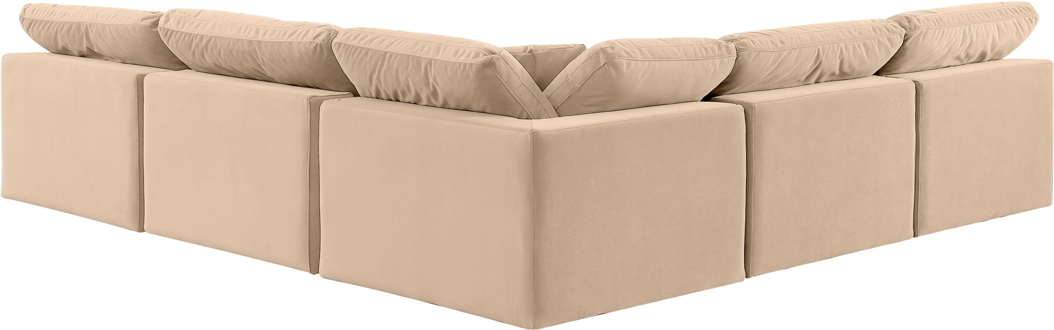 Comfy - 5 Piece Velvet Modular Corner Armless Sectional - Simple Home Plus