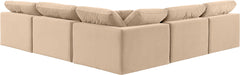 Comfy - 5 Piece Velvet Modular Corner Armless Sectional - Simple Home Plus