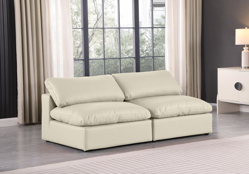 Comfy - Faux Leather Modular Armless Sofa 2 Seats