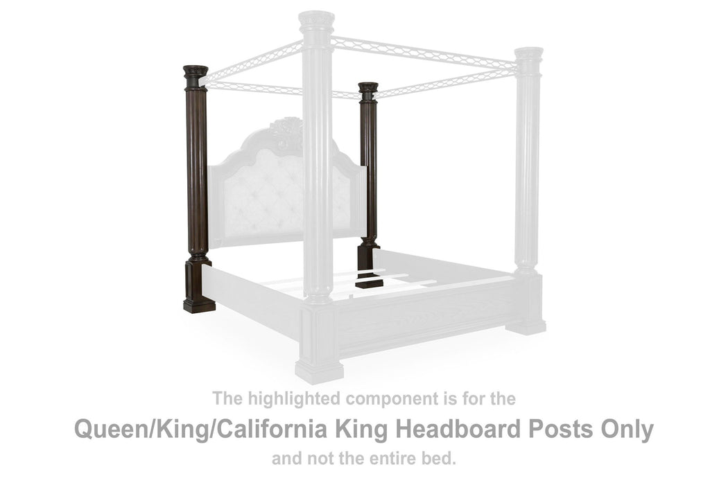 Maylee - Queen/King/California King Headboard Posts - Dark Brown - Simple Home Plus