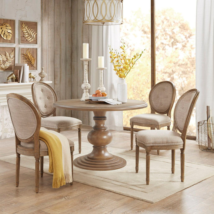 Lexi - Round Pedestal Dining Table - Reclaimed Walnut - Simple Home Plus