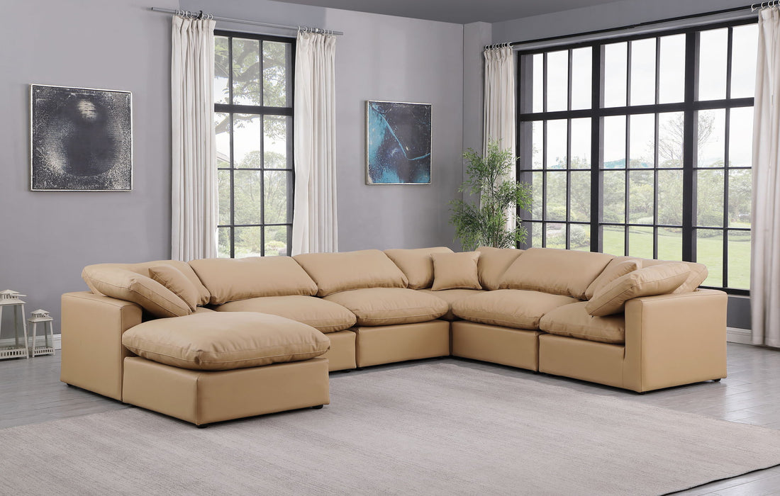 Indulge - Faux Leather 7 Piece Modular Sectional - Tan - Simple Home Plus