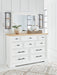 Ashbryn - White / Natural - Dresser And Mirror - Simple Home Plus