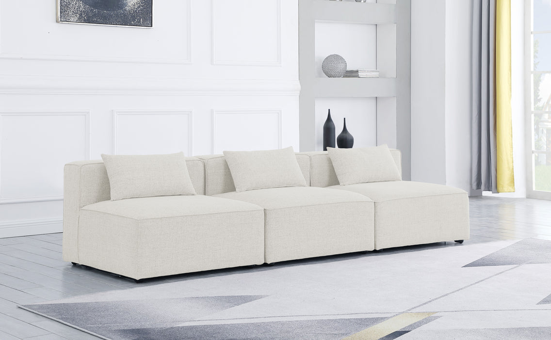 Cube - Linen Modular 3 Seat Armless Sofa - Simple Home Plus