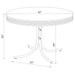 Retro - Round Wood Top Dining Table - White And Chrome - Simple Home Plus
