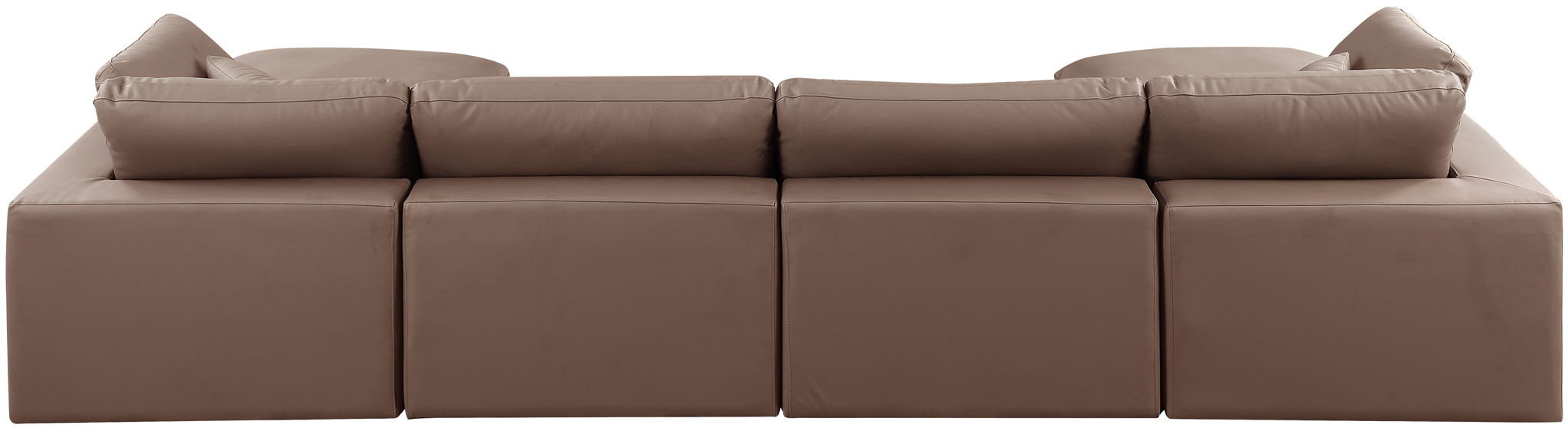 Comfy - 6 Piece Faux Leather Modular Double Chaise Sectional - Simple Home Plus