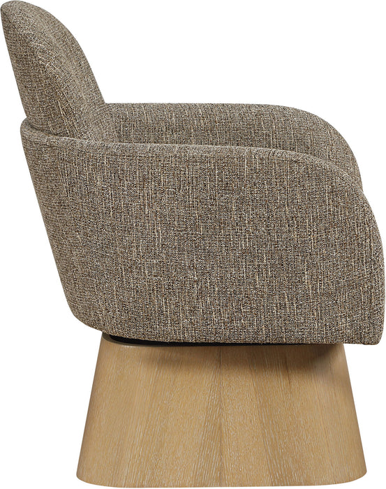 Marlowe - Linen Textured Fabric Upholstered Swivel Accent Chair - Stained Natural - Simple Home Plus