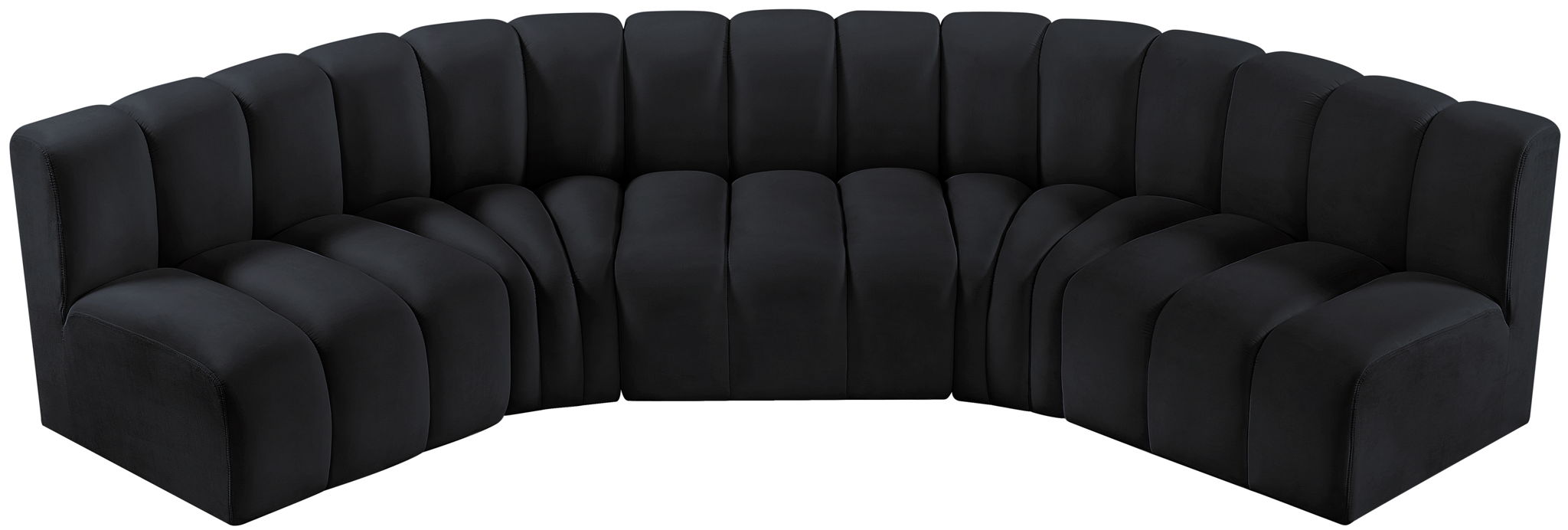 Arc - Velvet 5 Piece U-Shaped Modular Sofa