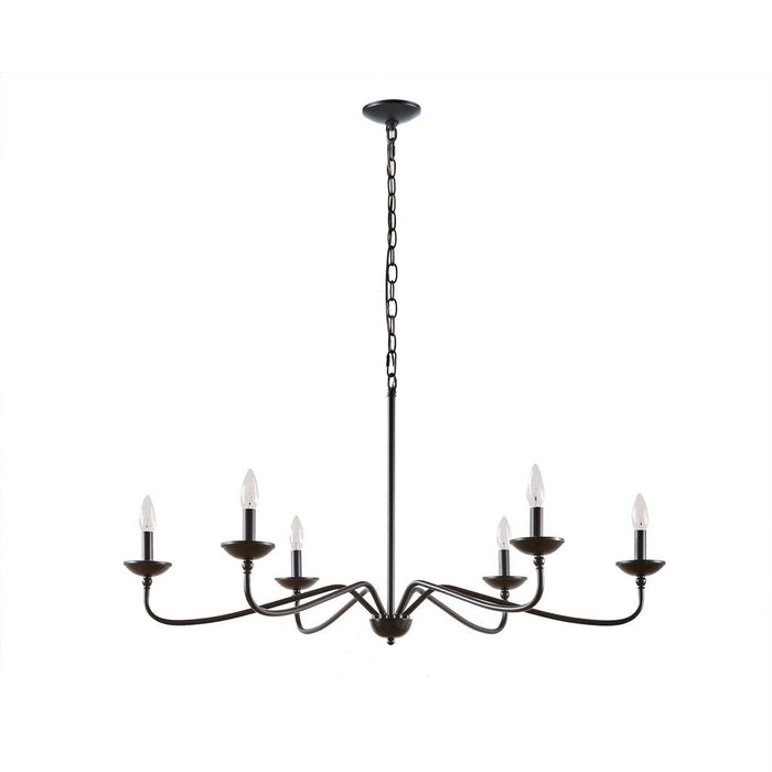 Brighton - 6-Light Farmhouse Chandelier - Matte Black - Simple Home Plus