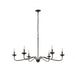 Brighton - 6-Light Farmhouse Chandelier - Matte Black - Simple Home Plus