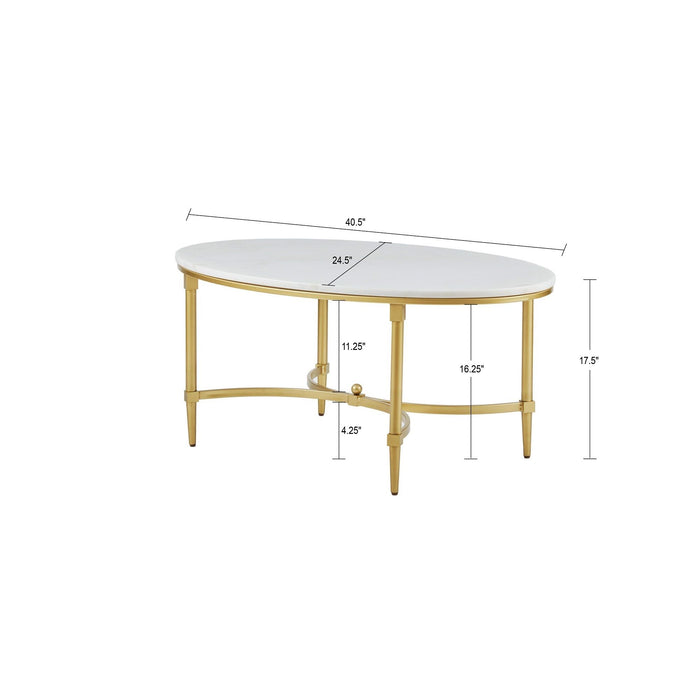 Bordeaux - Coffee Table - White / Gold - Simple Home Plus