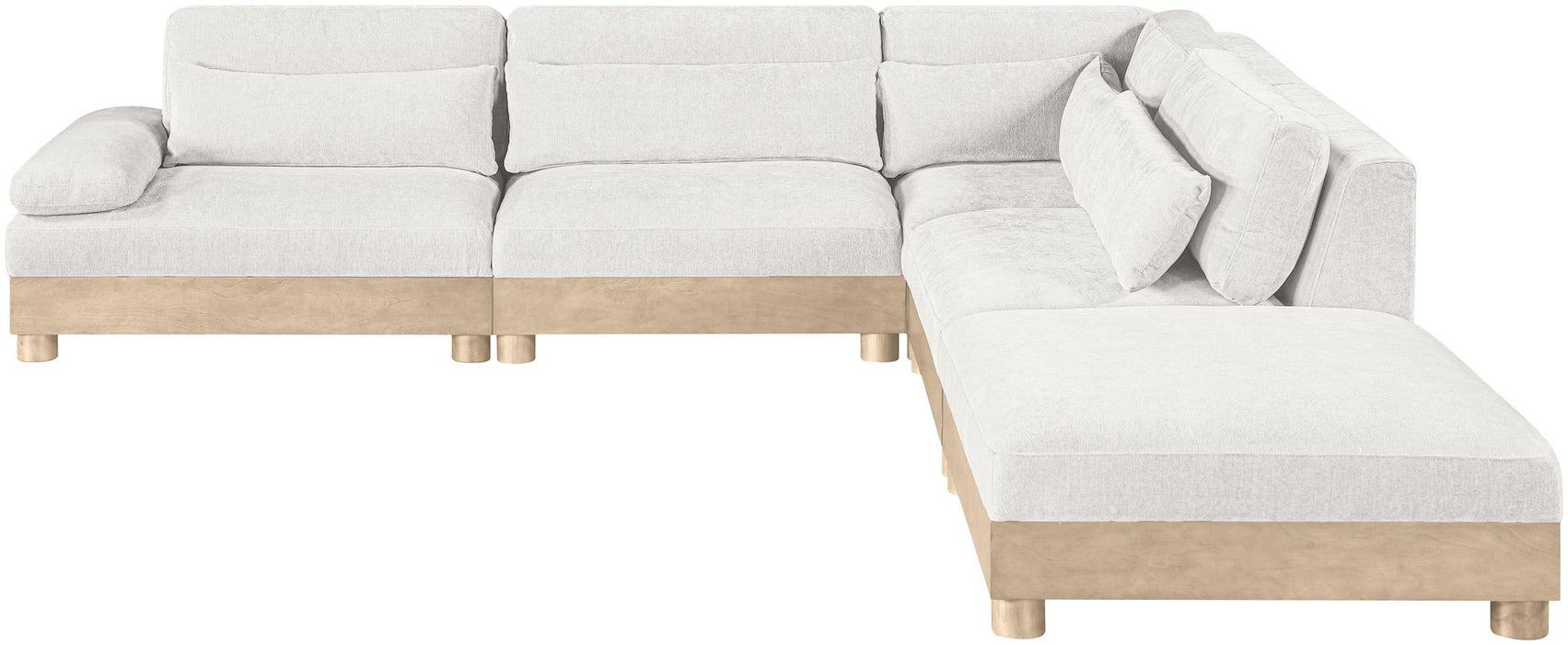 Turin - Chenille Fabric Upholstered Modular Sectional - White - Simple Home Plus