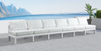 Nizuc - Outdoor Patio 6 Seat Armless Modular Sofa With White Frame - Simple Home Plus