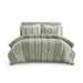 Shay - 3 Piece Striped Cotton Comforter Set - Sage - Simple Home Plus