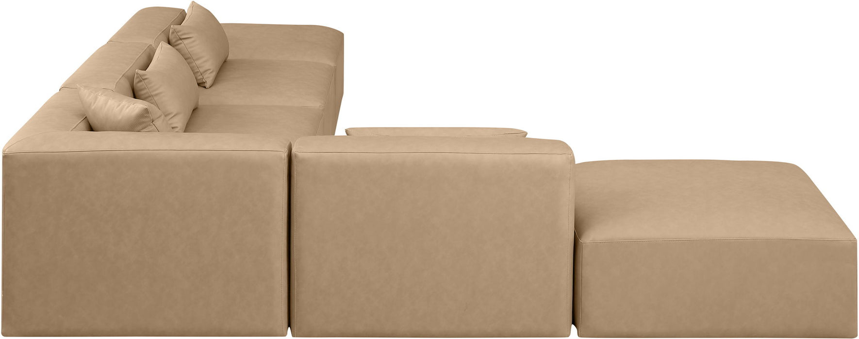Cube - 6 Piece Modular Corner Armless Sectional - Tan - Simple Home Plus