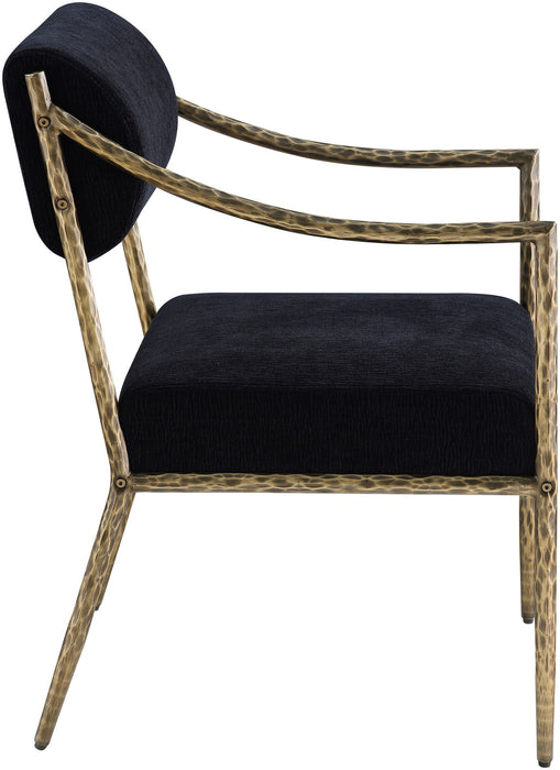 Bastille - Upholstered Dining Arm Chair (Set of 2) - Brass Frame - Simple Home Plus