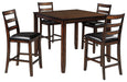 Coviar - Brown - DRM Counter Table Set (Set of 5) - Simple Home Plus