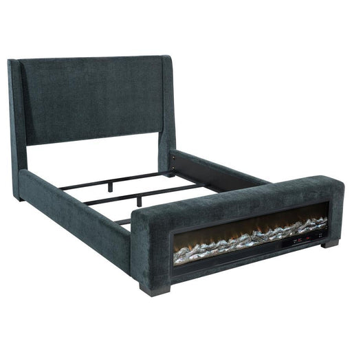 Preston - Upholstered Audio Flame Visualizer Bed - Simple Home Plus