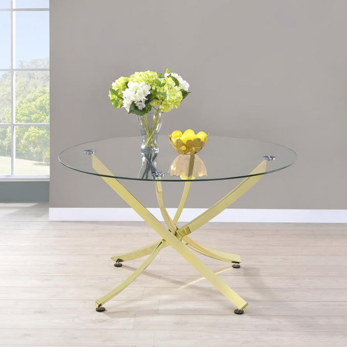 Beckham - Round Glass Top Dining Table - Simple Home Plus