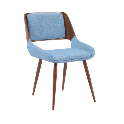 Panda - Upholstered Dining Chair - Walnut / Light Blue - Simple Home Plus