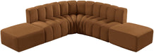 Arc - Velvet 6 Piece Corner Modular Sofa - Saddle - Simple Home Plus