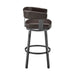 Lorin - 26" Counter Height Swivel Bar Stool - Java - Brown Finish And Faux Leather - Simple Home Plus