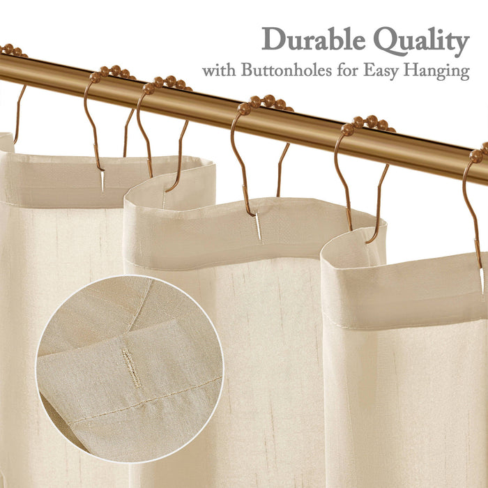 Laurel - Tufted Semi-Sheer Shower Curtain - Ivory - Simple Home Plus